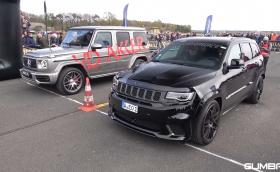 Битката на SUV зверовете: Mercedes-AMG G63 срещу Jeep Trackhawk на драг правата