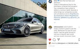 Защо BMW публикуваха снимка на Mercedes C-Class в официалния си Instagram профил?