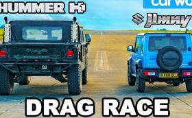 Драгът на бавните: Hummer H1 срещу Suzuki Jimny. Видео