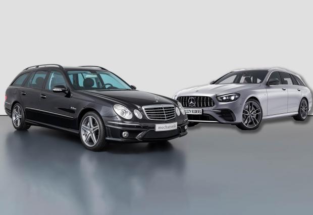 2006 Mercedes-Benz E 63 AMG T срещу 2021 Mercedes-AMG E 53 T